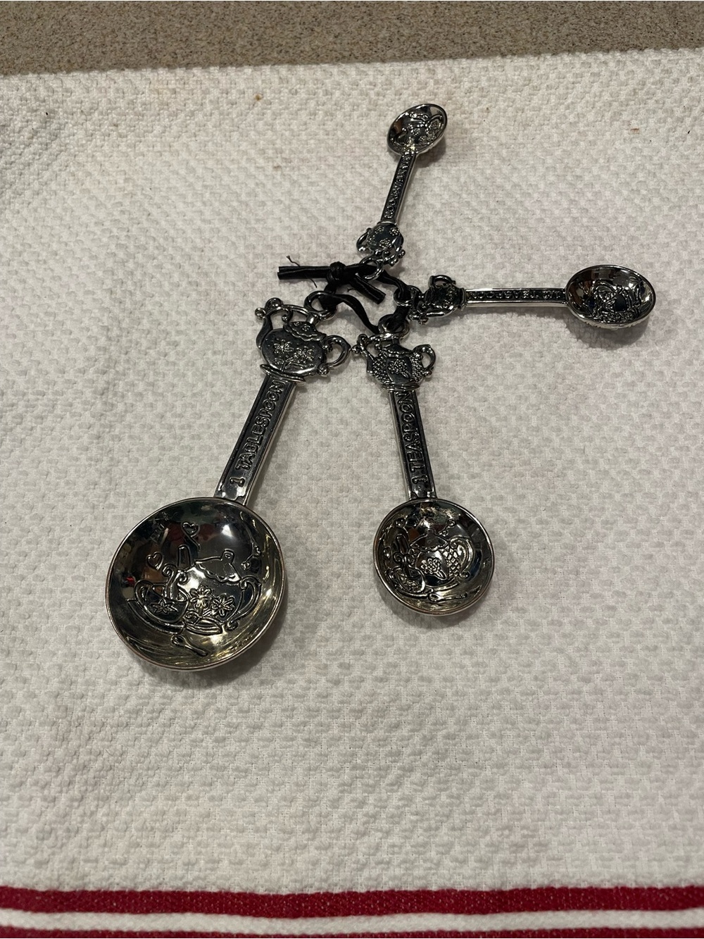 Source Unknown Silver-Tone Decorative Nesting Measuring Spoons - Picture 4 of 16